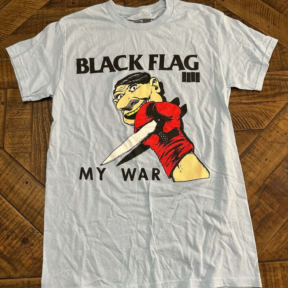 Vintage 90s Black Flag My War SST Records Punk Band Tee T-Shirt Sz S